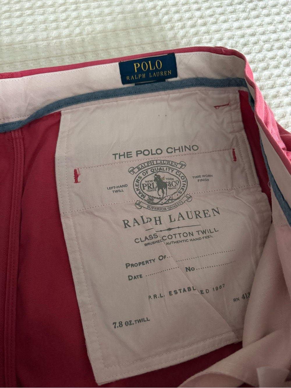 Like New Ralph Lauren Polo Chino pantCoral Pink Polo Pants with Navy Pony - Picture 8 of 9